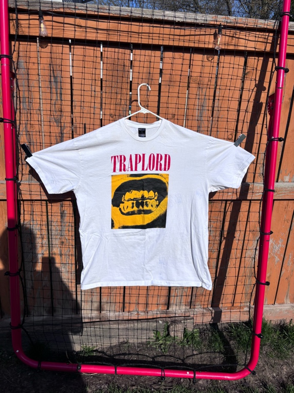 TRAPLORD Graphic Tee in White with Yellow & Black Print